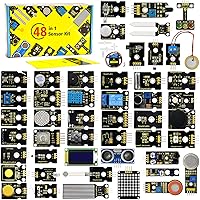 KEYESTUDIO 48 Sensor Modules Starter Kit for Arduino Beginners: LCD, Relay, Servo, Gas, Soil Moisture Sensors + Tutorials