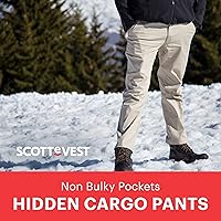 Vista 4 de SCOTTeVEST Pantalón cargo oculto para hombre, 8 bolsillos ocultos, casual, para viajes y más