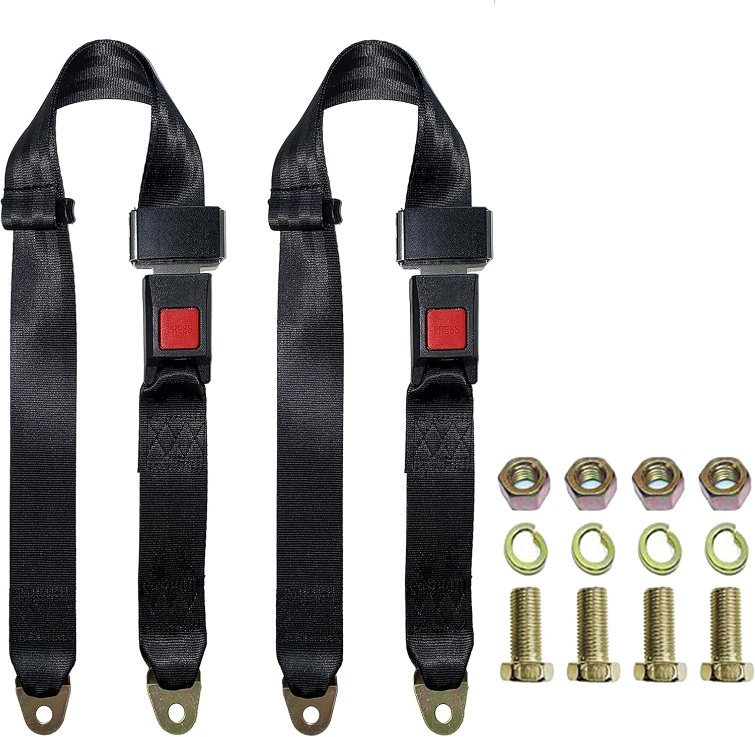 Universal Seatbelt 2 Points Adjustable Seat Belts for Go Kart, UTV