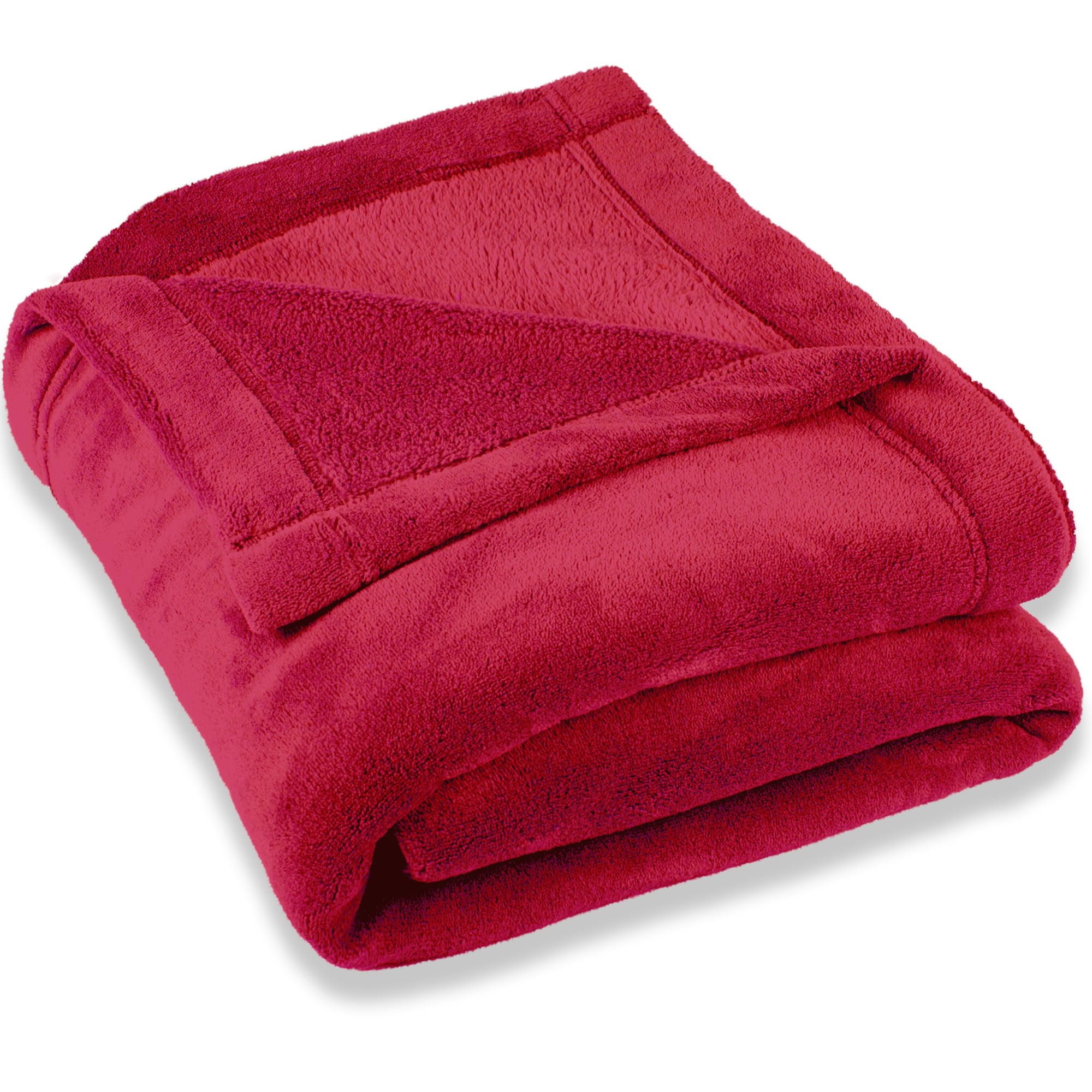 CelinaTex Montreal cuddly blanket microfibre blanket Coral fleece 150 x 200 cm red