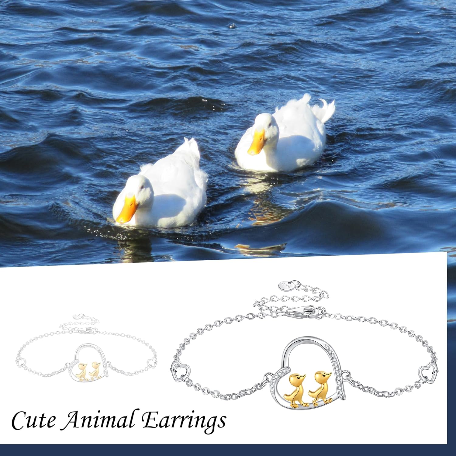 Animal Bracelet Sterling Silver Duck/Dachshund/Capybara/Panda/Penguin/Highland Cow Bracelet - Image 6