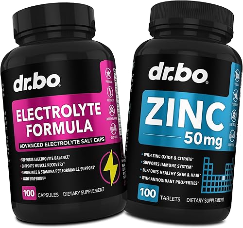 Píldoras de electrolitos Cápsulas de sal y zinc - Tabletas de electrolitos con potasio, magnesio, sodio, cloruro, sales de calcio Suplementos -