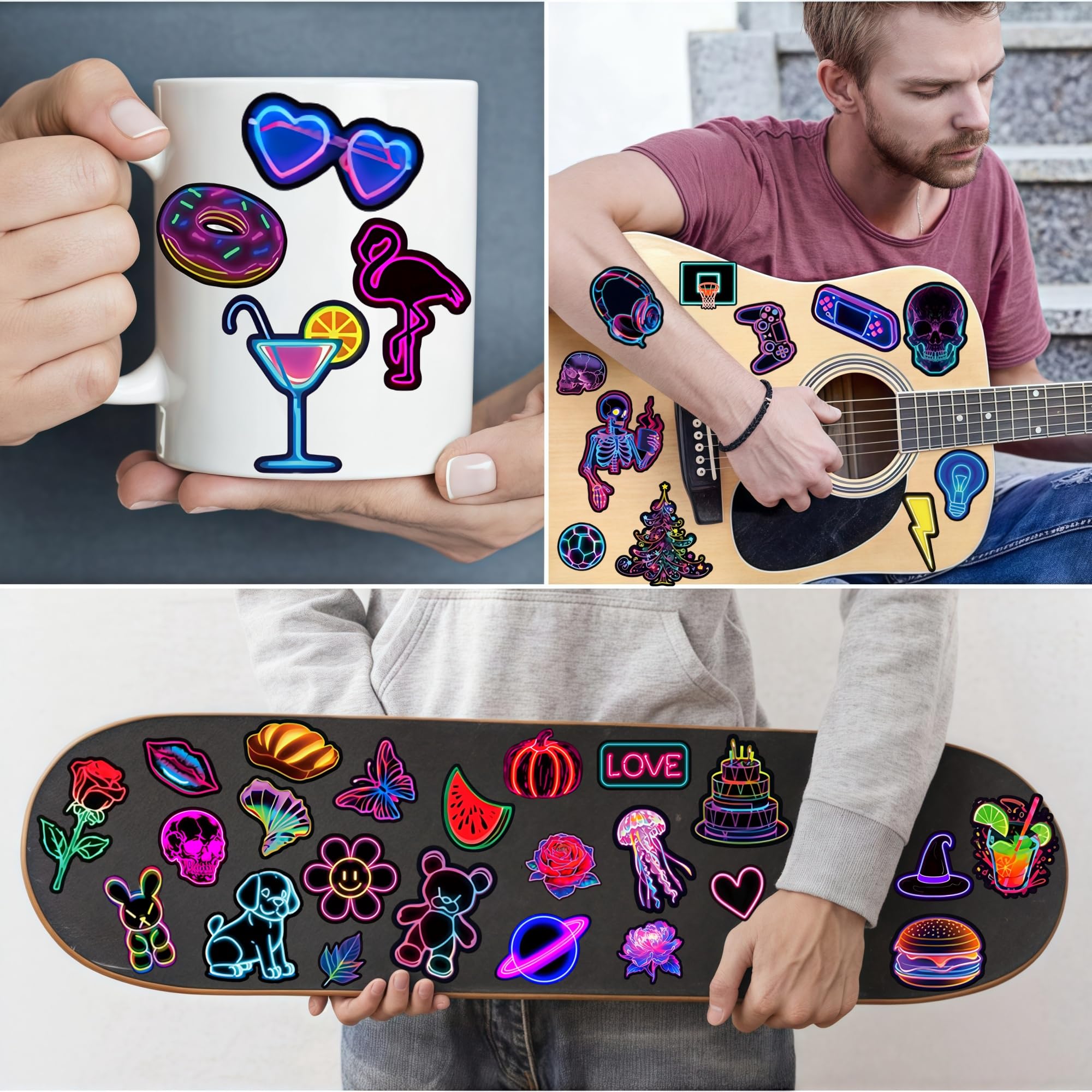 Tattoos for Kids,10 Sheets Temporary Tattoos Party Bags Fillers for Kids Neon Party Accessories Glow in The Dark Tattoos Toys for 3 4 5 6 7 8 9 10 11 12 Year Old Girls Gifts Halloween Decorations - Image 3