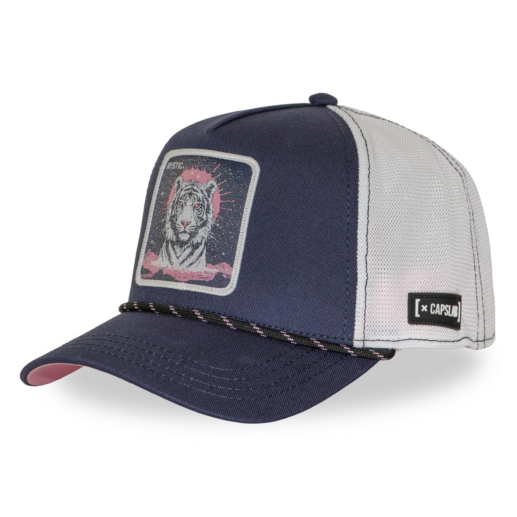 Capslab Unisex Blue/White/Pink Men's & Women's Beast, Adjustable Trucker Cap By Snapback, One Size