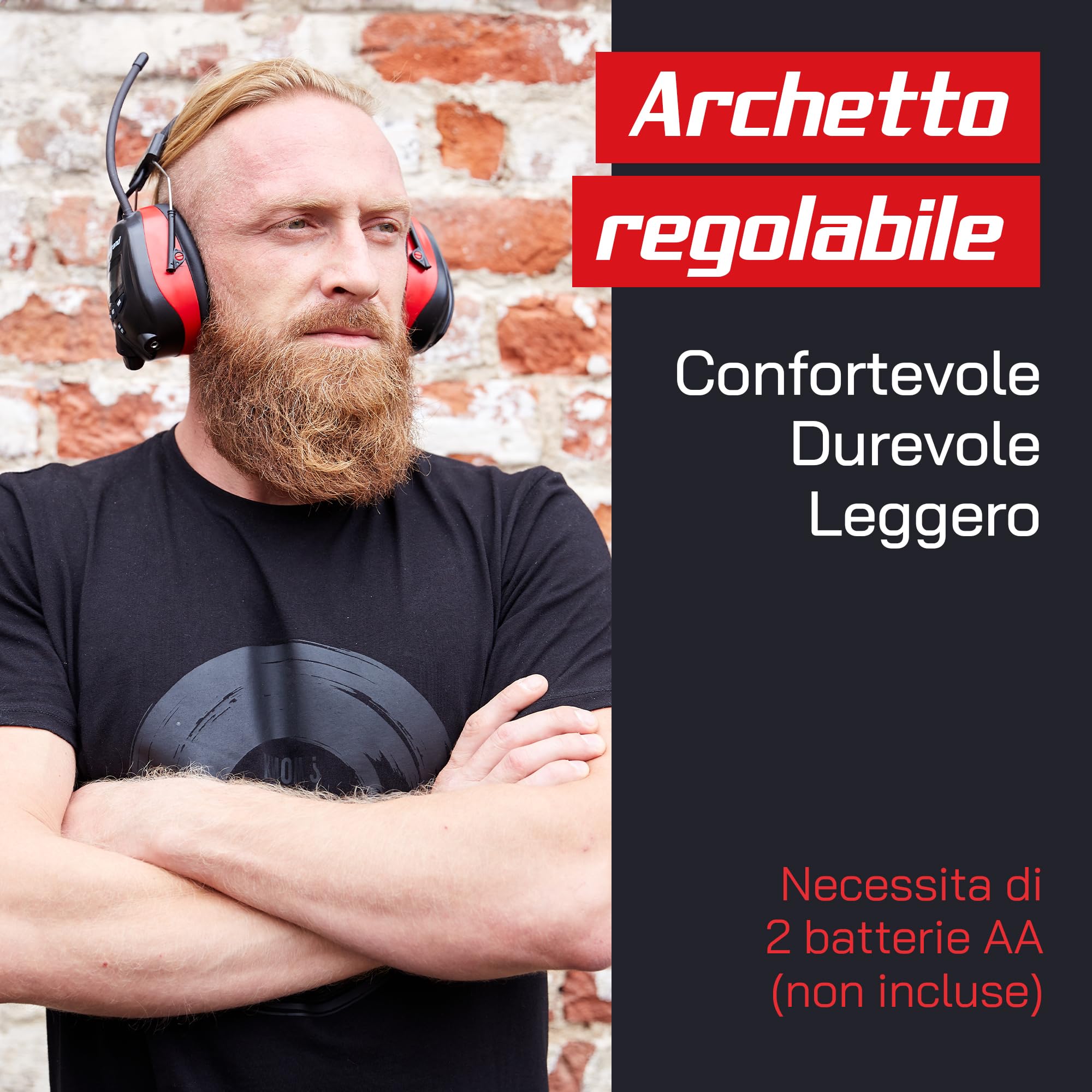 Nordstrand Cuffie Antirumore con Radio AM/FM Integrata - Protezione Udito & Riduzione Rumore NRR 25dB - Cuffie da Lavoro, Aereo, Giardino