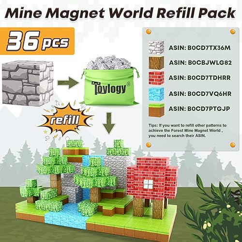 Miniatura 3 de Bloques magnéticos Build Mine Magnet World Rock, juguetes magnéticos para niños y niñas de 3 a 4 años, 4 a 5 y 6 a 8 años, juguetes sensoriales STEM