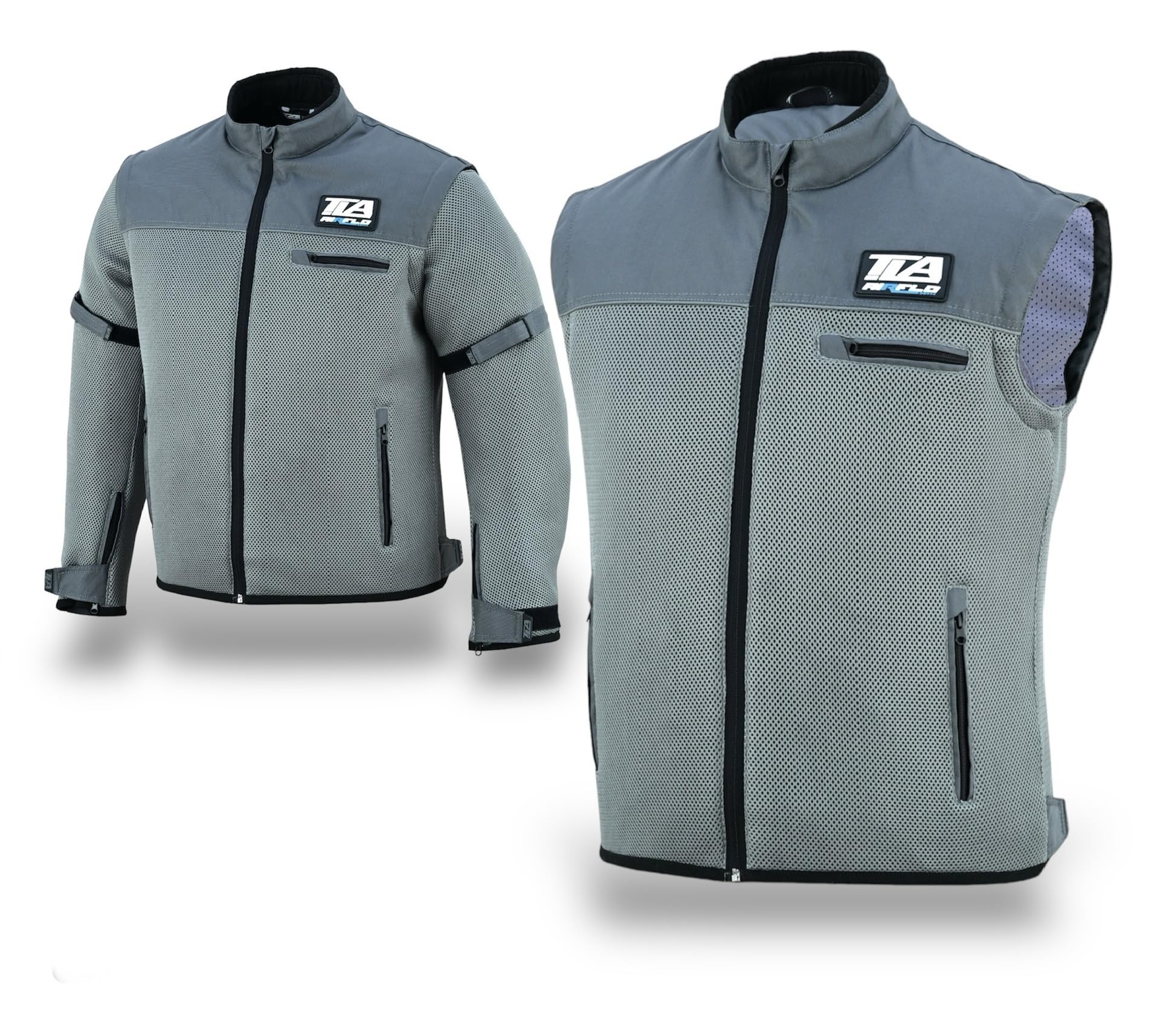 TLA AIRFLO Giubbotto moto estivo con maniche staccabili e protezioni, unisex uomo e donna, Giacca estiva moto e scooter in tessuto traforato e leggero, Gilet moto e scooter traspirante.