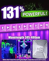 Vista 2 de Barra de Luz Negra LED de 42W, Barra de Luz Negra con Cable de 6 pies+Enchufe+Interruptor, Luces Negras para Fiesta Fluorescente, Póster