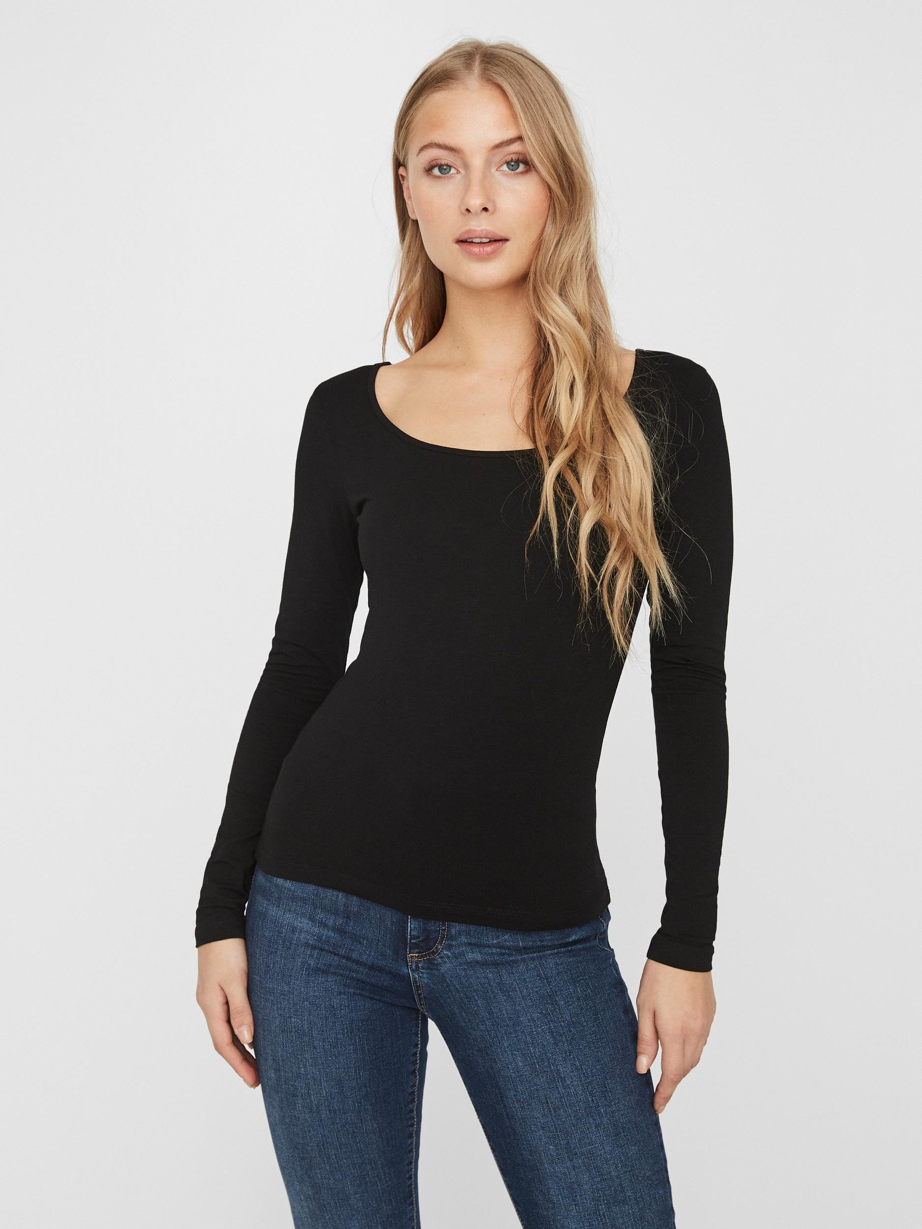 Vero Moda Vmmaxi My LS Soft Uneck Ga Noos Maglia a Maniche Lunghe Donna (Pacco da 1)