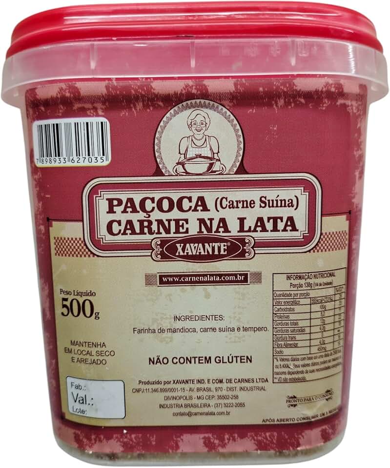 Paçoca Carne na Lata 500 grs Xavante Farofa Temperada