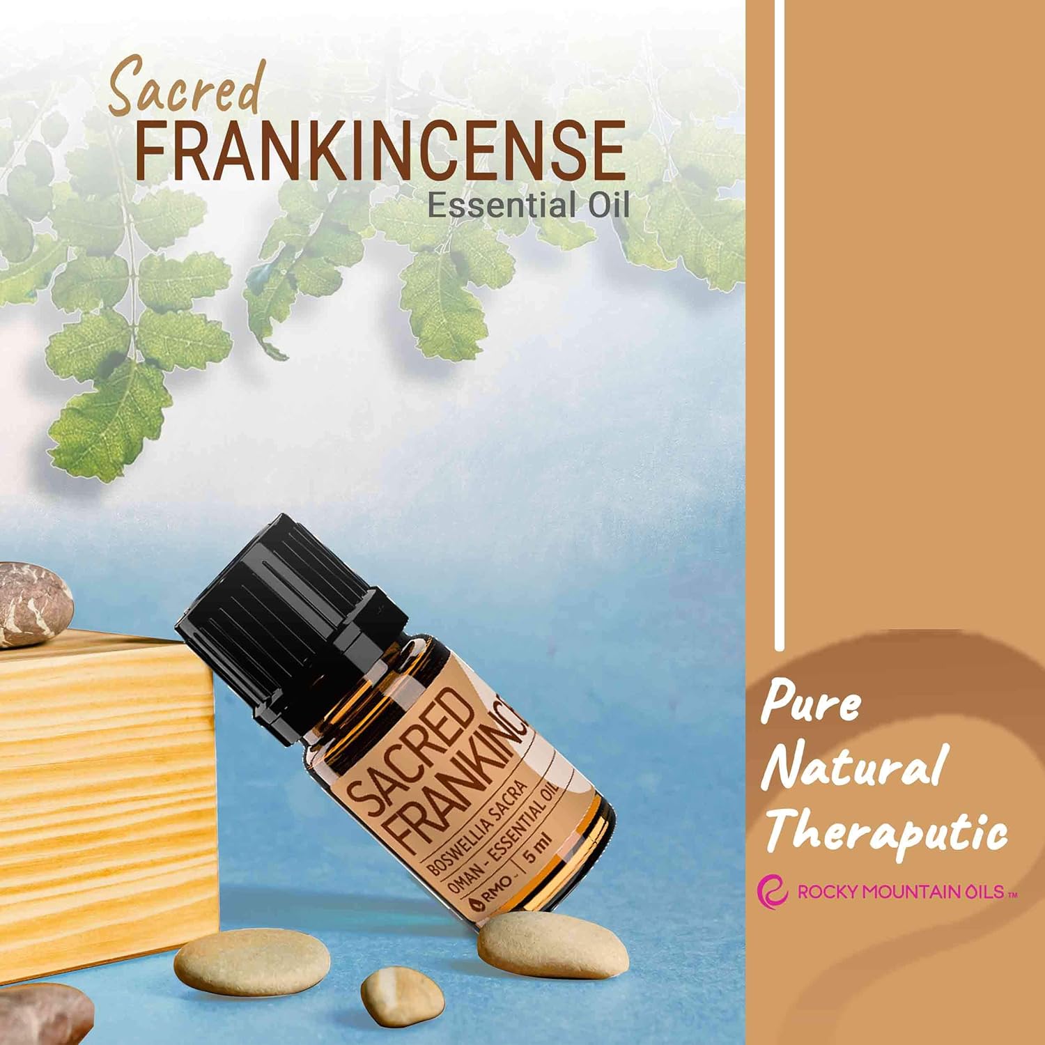 Rocky Mountain Oils Sacred Frankincense Essential Oil - Aromatherapy Essential Oils for Diffusers, Topical Massage Oil for Massage Therapy and Skin Care, and Household - 5ml