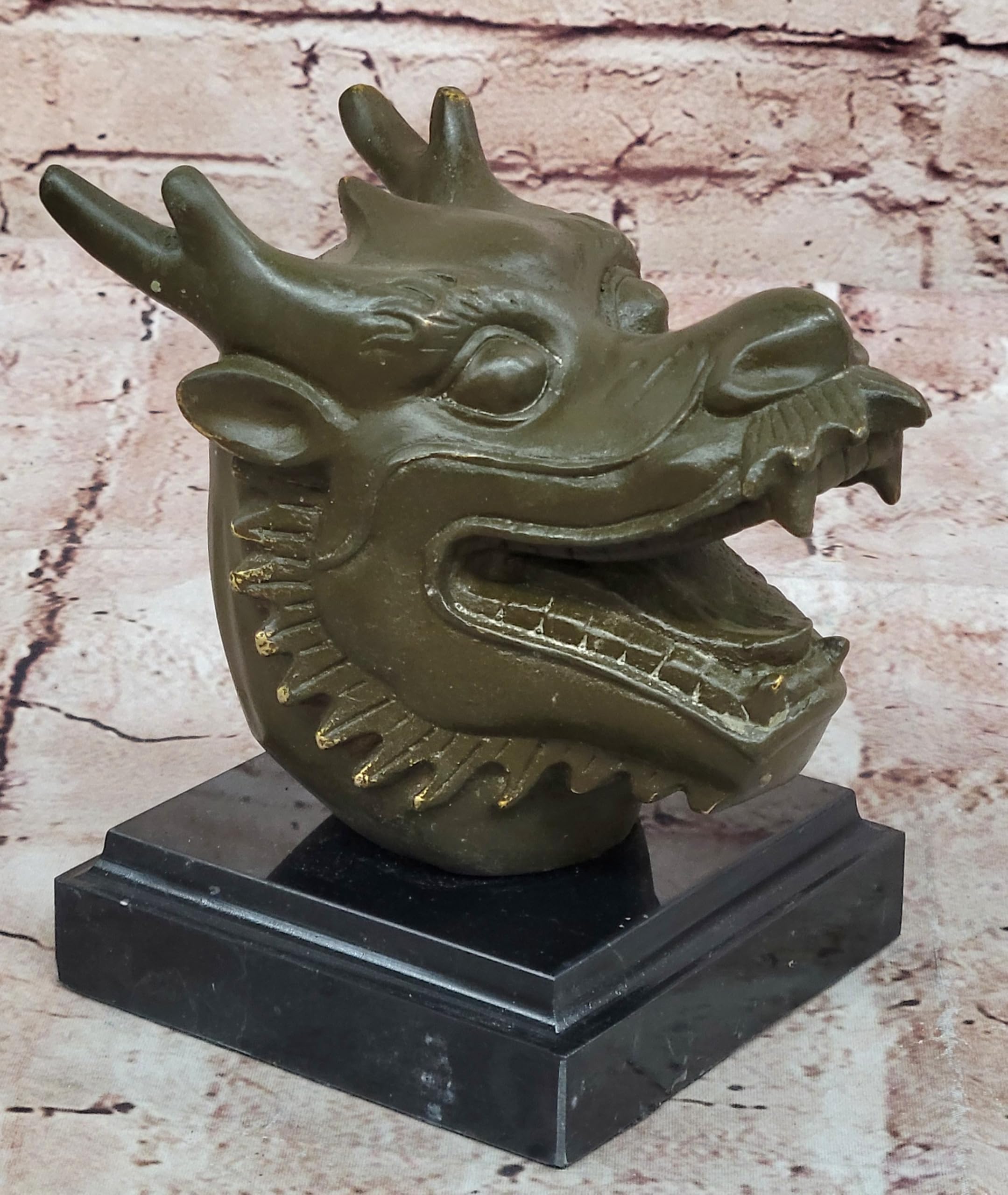Hot Cast Bronze Sculpture Statue of Dragon Zodiac Bust Mythical Energy Figurine Decor Artwork Deal Gift by Classy Bronze