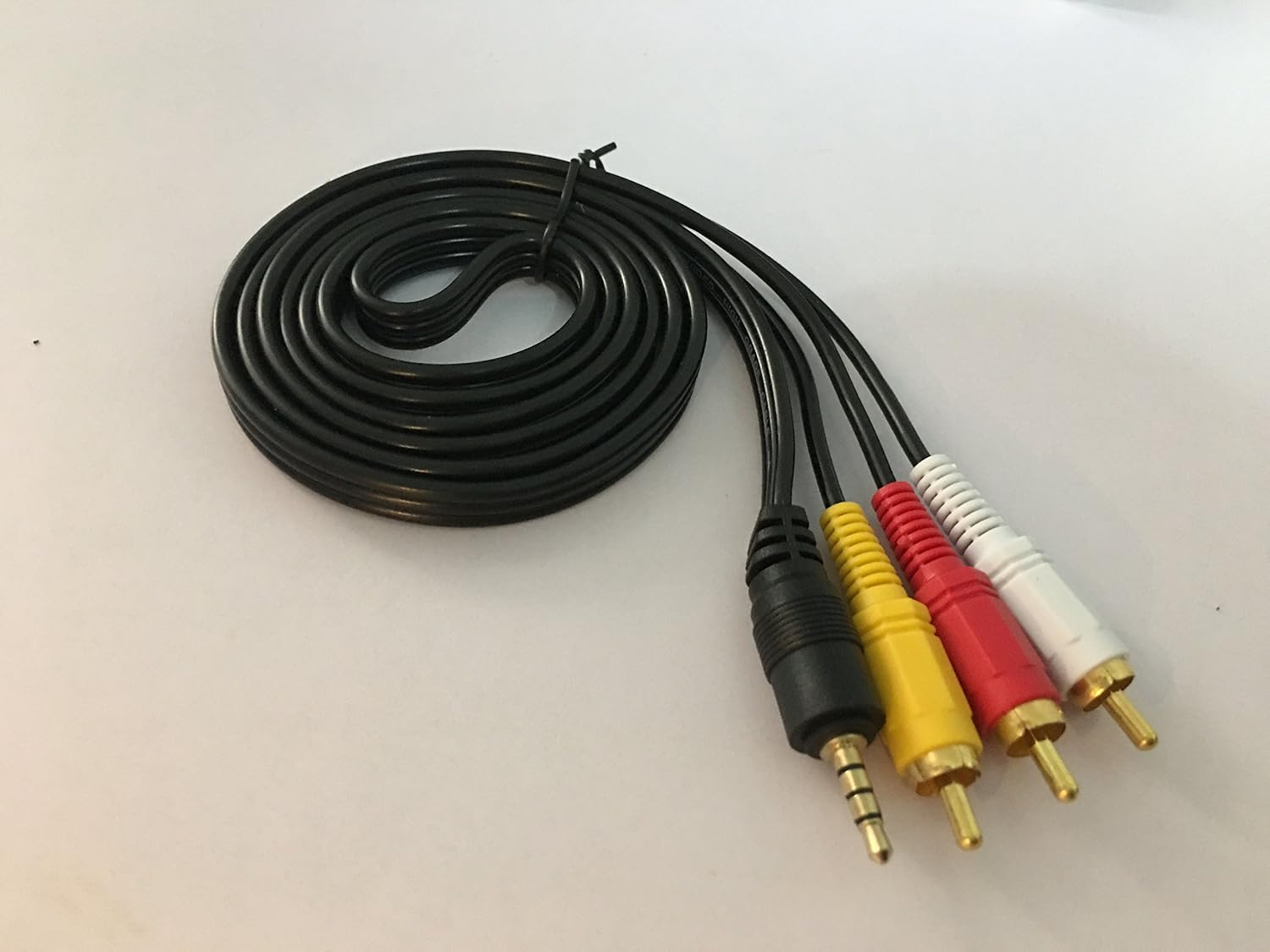 GTMax Premium Gold Plated 3.5mm Plug to 3 RCA Camcorder Audio Video A/V Cable 6Feet for Sony JVC Panasonic Canon Samsung Camcorders