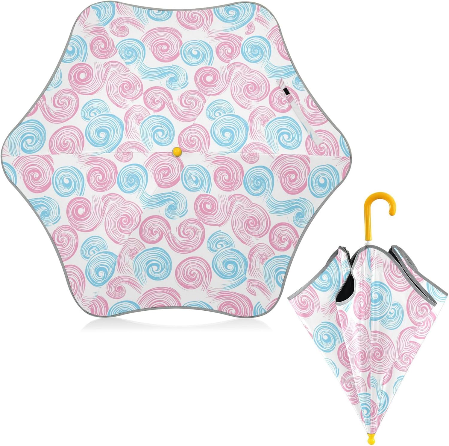 ALAZA Swirl Pink & Blue Kids Umbrella for Girls Boys Toddler Children Rain & Sun Umbrella