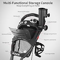 Vista 4 de Caddytek CaddyLite ONE-Swivel V8 - Carrito de golf plegable de 3 ruedas con un clic, ligero, con una rueda delantera giratoria de 360°, mango