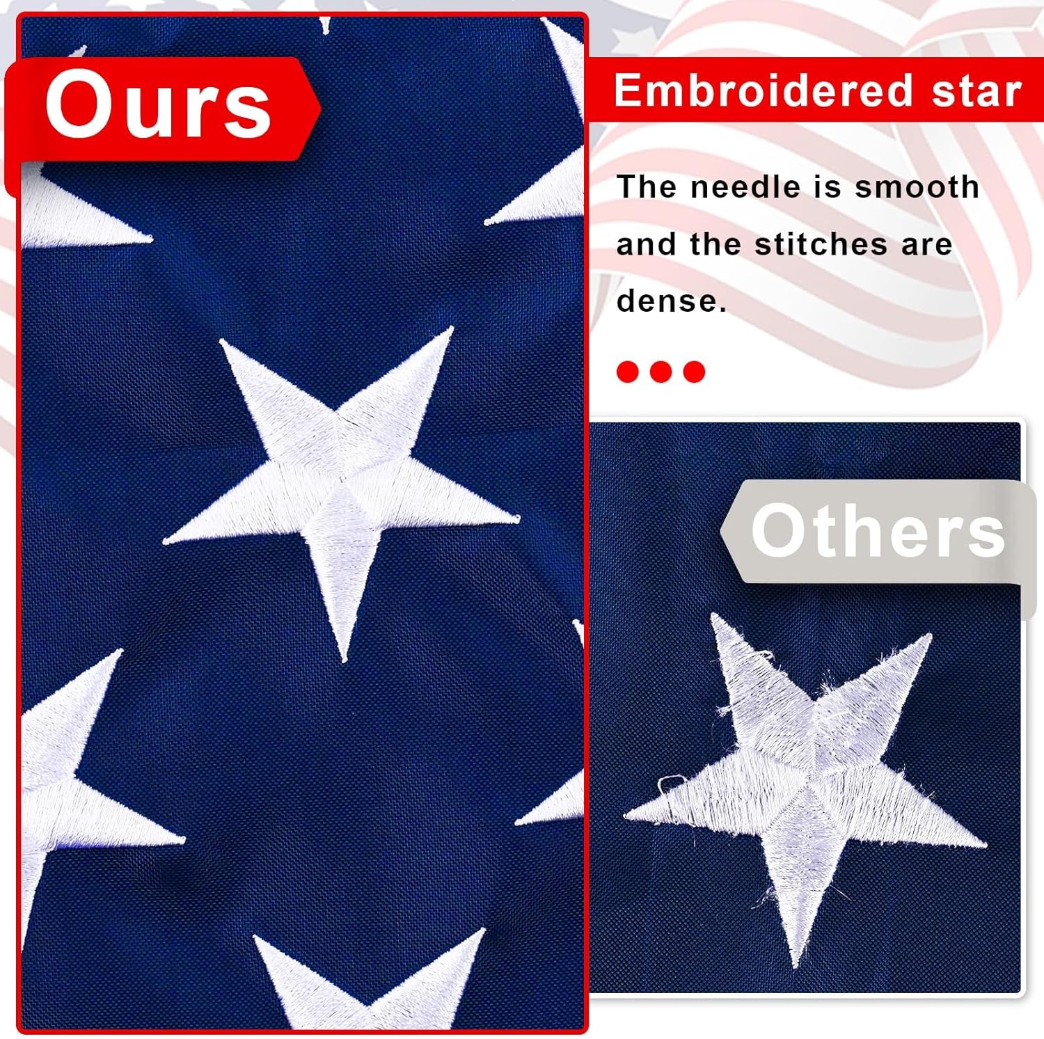 2x3 American Flags for Outside US USA Flag for American 2x3ft Heavy Duty America Flags Embroidered Stars Sewn Stripes Grommets Outdoor US American Flags - Image 5