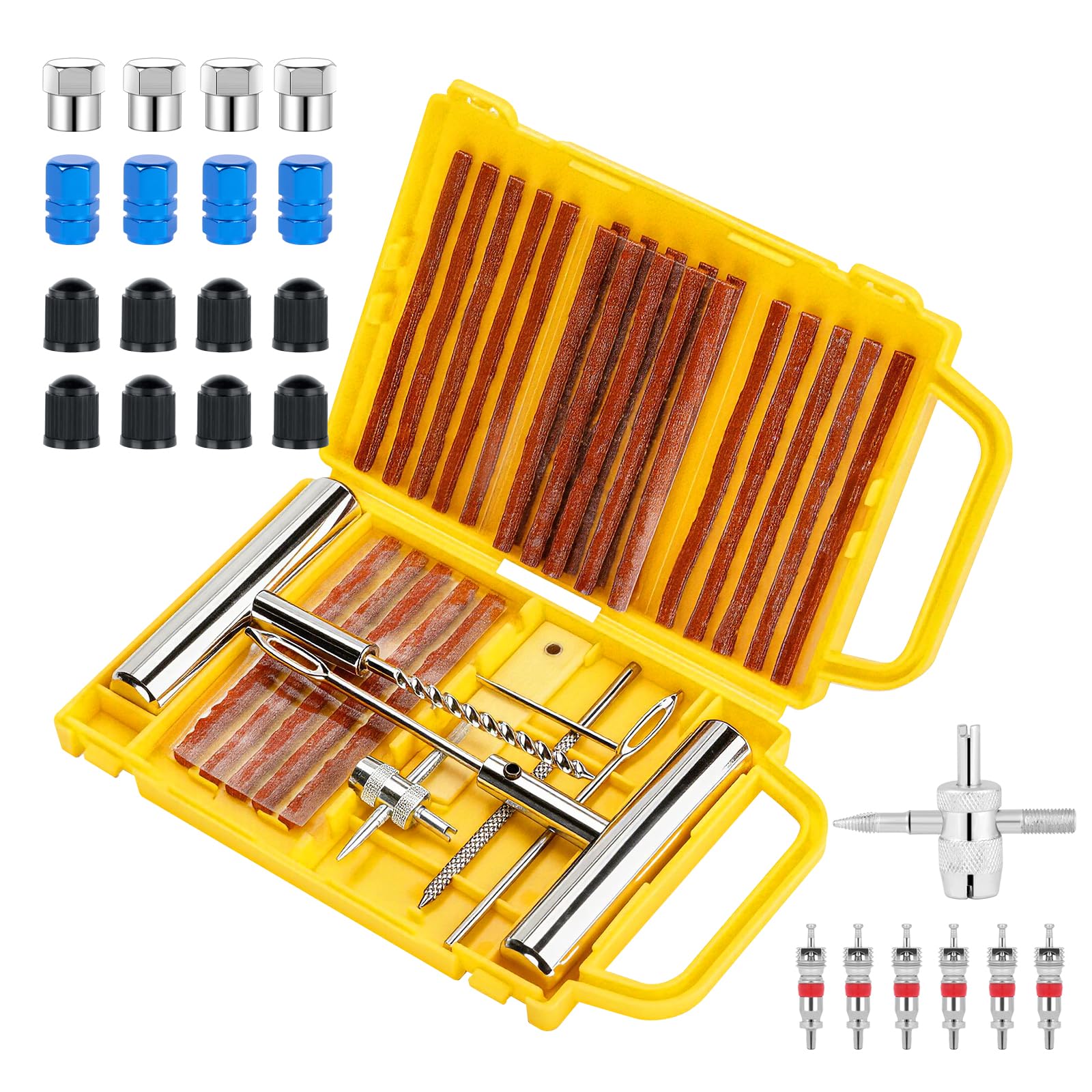 Romon 55PCS Heavy Duty Kit di Riparazione Pneumatici per Moto Auto Camion