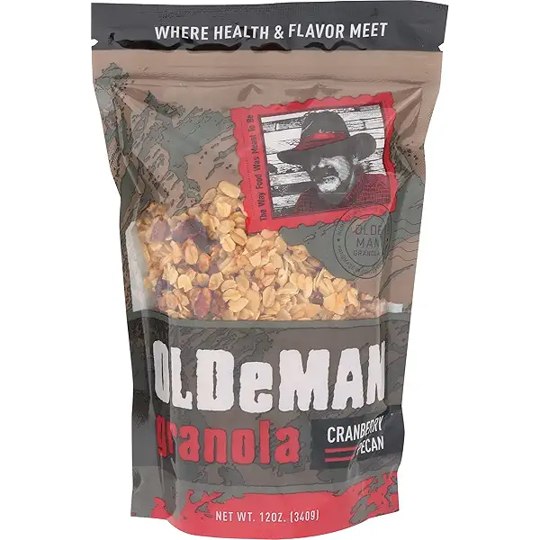 Olde Man Granola Gluten Free Granola - Non-GMO Healthy Granola Cereal - Soft Whole Grain Oats, Butter, Brown Sugar - Handmade in Colorado (Cranberry Pecan, 12oz Pack) 1