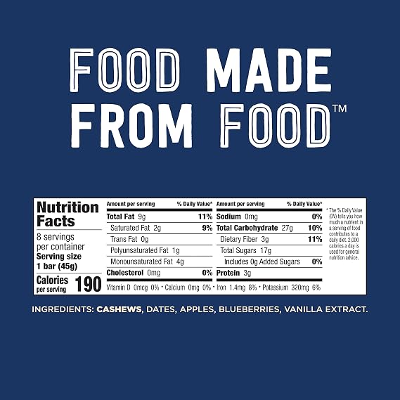 Larabar Gluten Free Snack Bars Variety Box, Vegan, 8 Flavors, 1.7oz, 16ct & Gluten Free Bar, Blueberry Muffin, 1.6 Ounce (Pack of 16)
