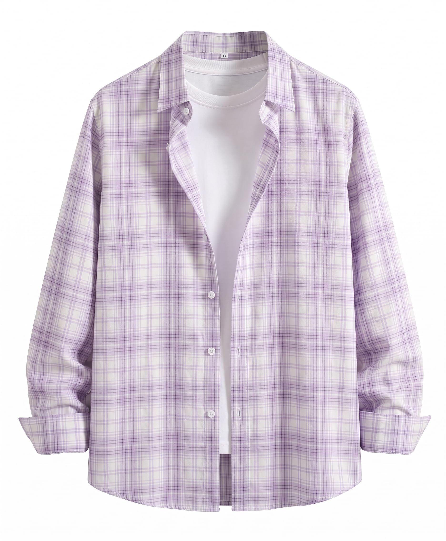 Afflatus Men's Purple Checked Cotton Blend Full Sleeve Shirt Lavender - Image 1
