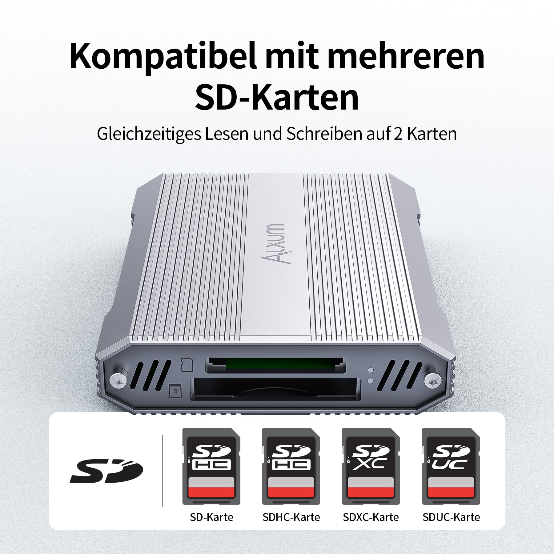 Alxum Kartenleser 10Gbps für CFexpress Typ B & SD4.0 Dual-Slot USB-C