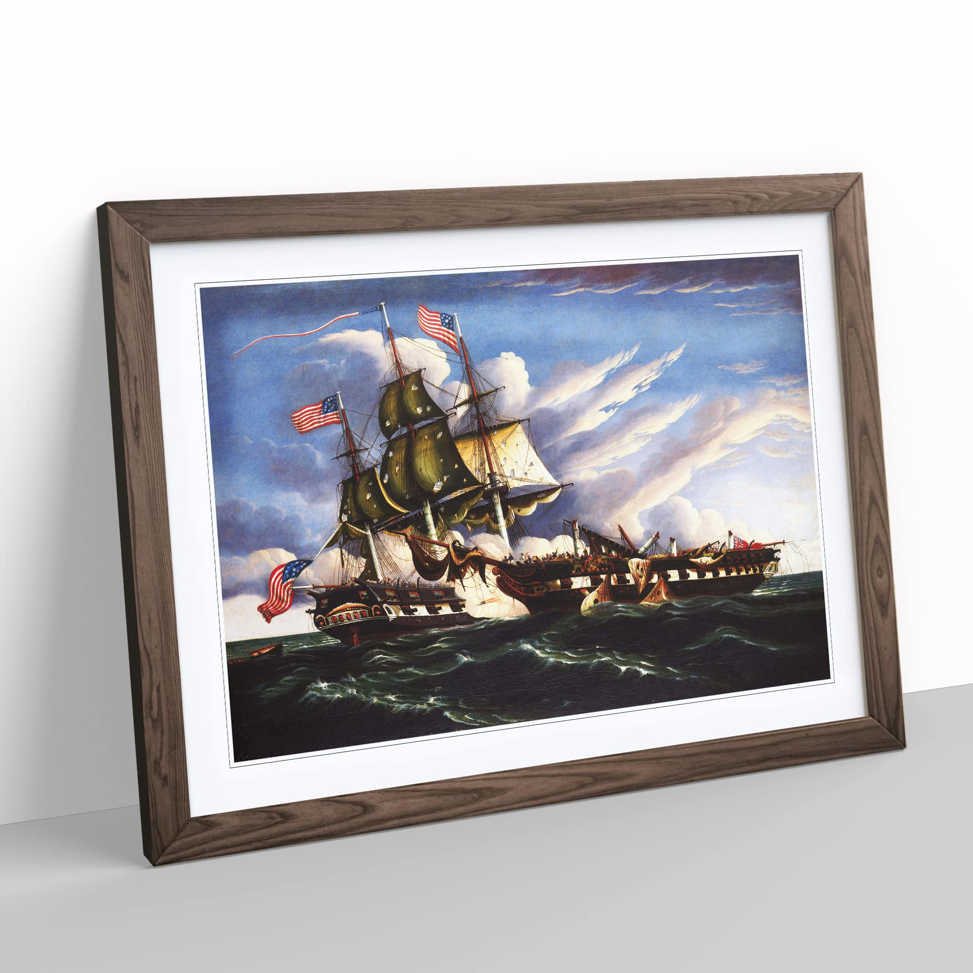 The Constitution And The Guerriere By Thomas Chambers Classic Painting Framed Wall Art Print - Image 2