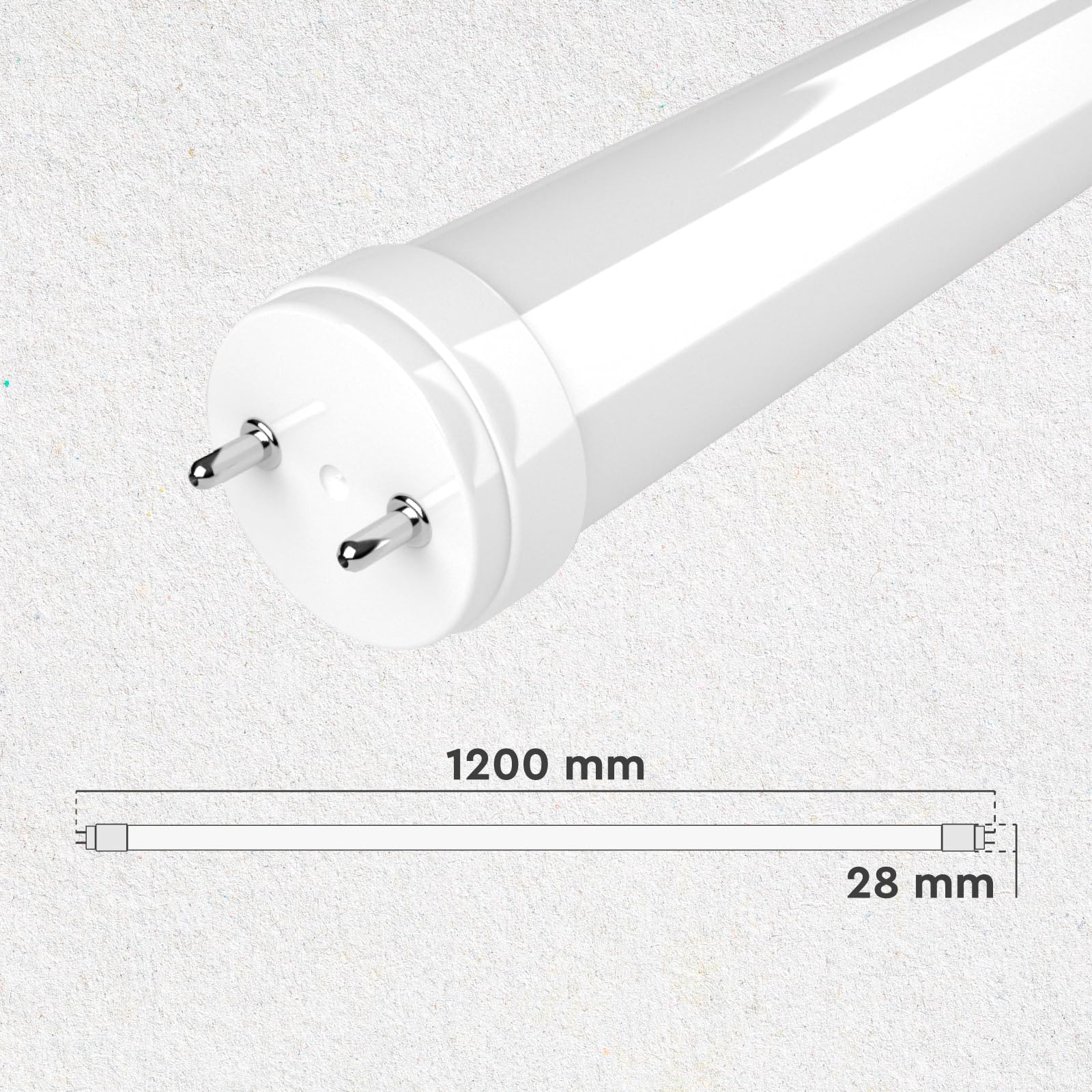 Eurocali 10 LED Rohre T8 18W 120cm G13 Chip CREE mit Starter 1850 Lumen Garantie 6 Jahre Kaltes Licht 6500K Hohe Helligkeit 102 lmW Nano Plastic Material Ersatz Neon für Decke Garage Geschäft