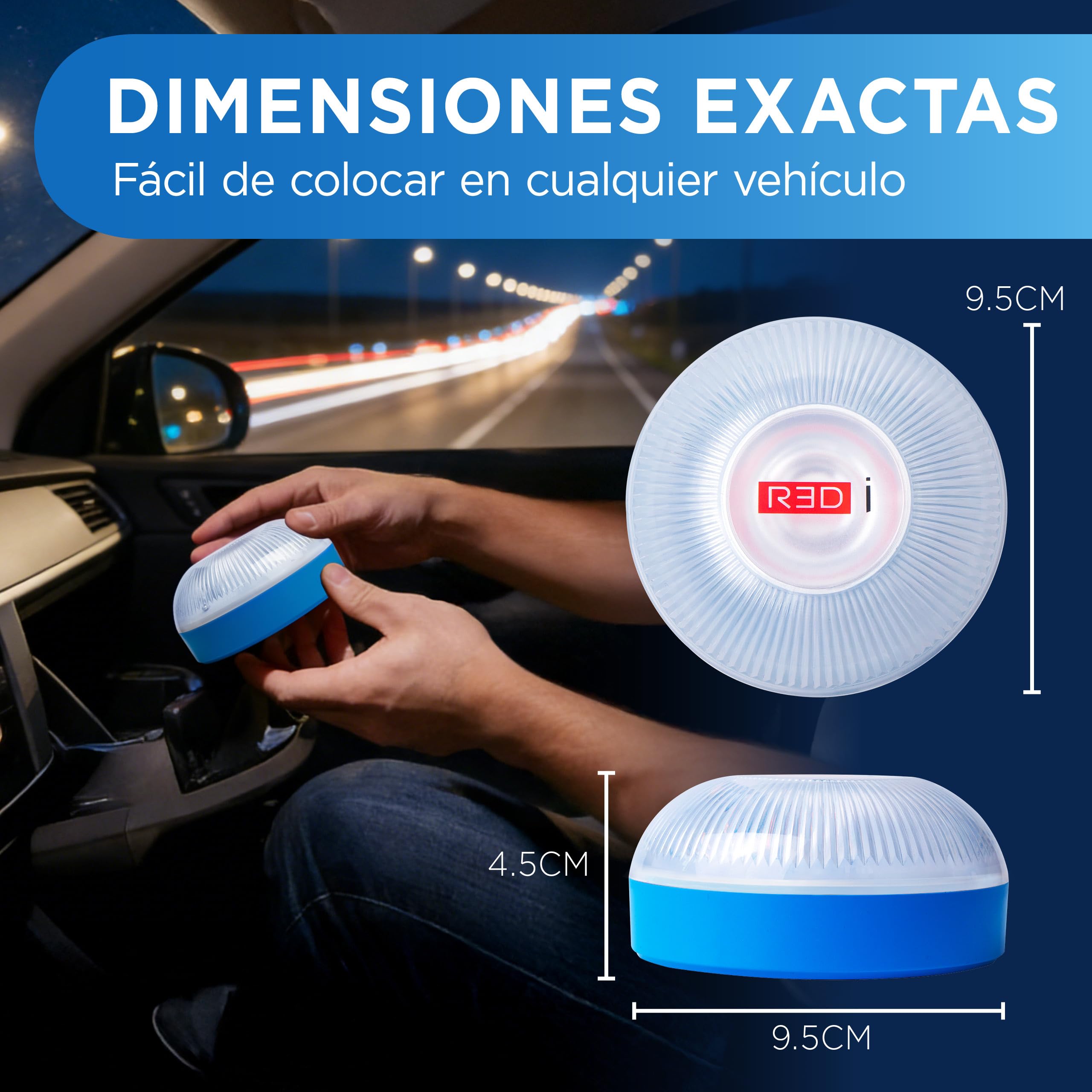 R3Di Baliza V16 Homologada DGT 3.0, Conectada hasta 2038, Uso obligatorio en España desde 2026, GPS + IoT incluidos 12 años, Luz LED 360° de Emergencia para Coche — view 6