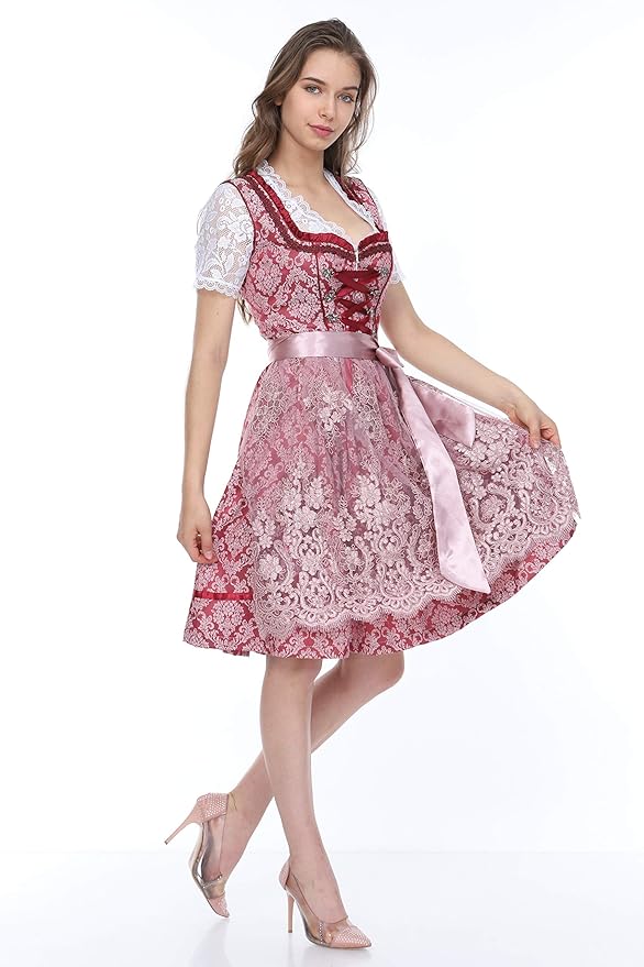 Lifos 0300 Dirndl Germandress 2-delig Oktoberfest maat 34 tot 52, 0600 grijs, 38