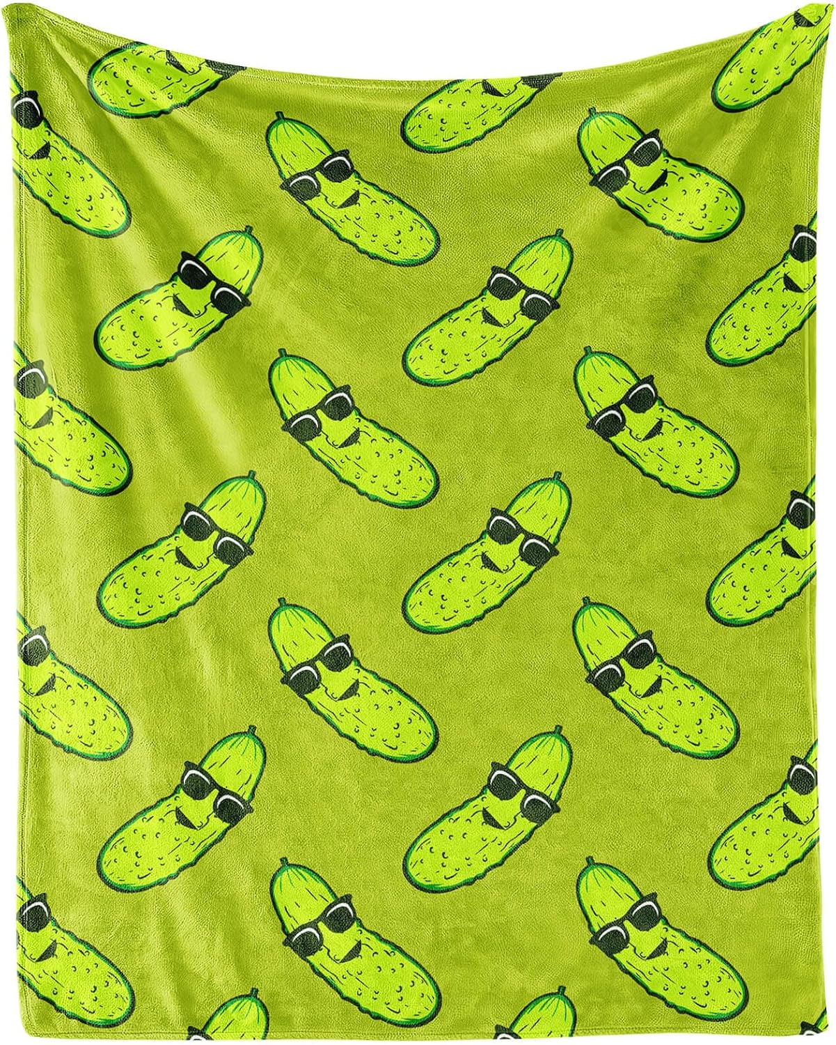 Pickle Throw Blanket for Women Men - 60x80 Inches Twin Size - Soft Fluffy Cozy Blankets Gift - Green Funny Blanket Throws for Bed, Sofa, Winter