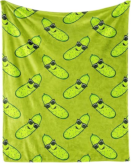 Pickle Throw Blanket for Teen - 50x60 Inches Throw Size - Soft Fluffy Cozy Blankets Gift - Green Funny Blanket Throws for Living Room Decorative