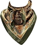Bandanas for Men Women Western Foulard Cowboy Silk Paisley 35 Inch Head Scarf Oversize Neckchief
