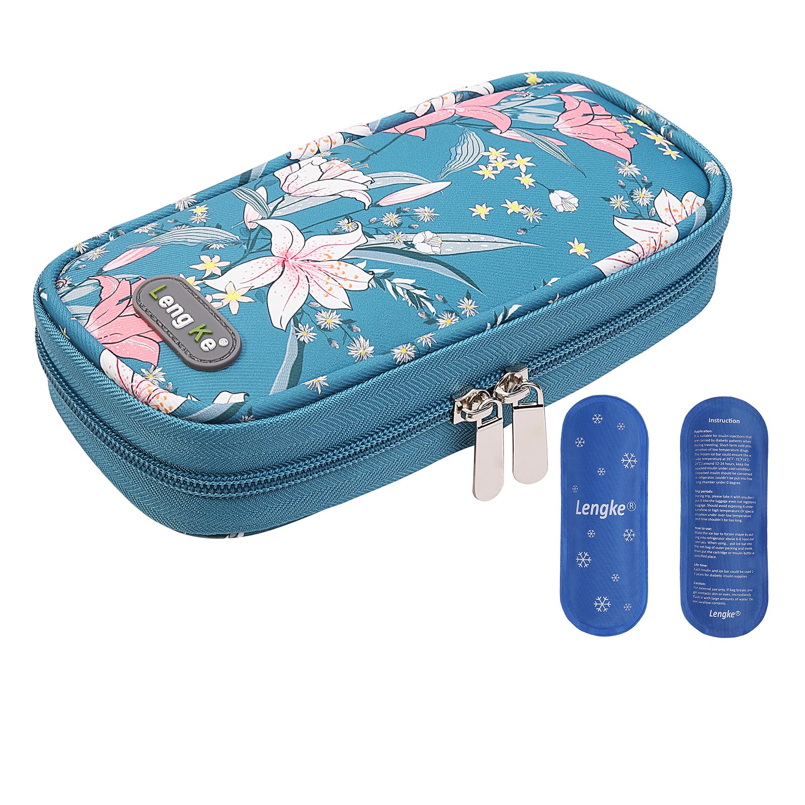 BOMKEE Insulin Cooler Travel Case for Diabetic Insulin Cooling Case Travel Insulin Pen Case Cooler Insulin Bag Carrying Organizer with 2 Ice Pack