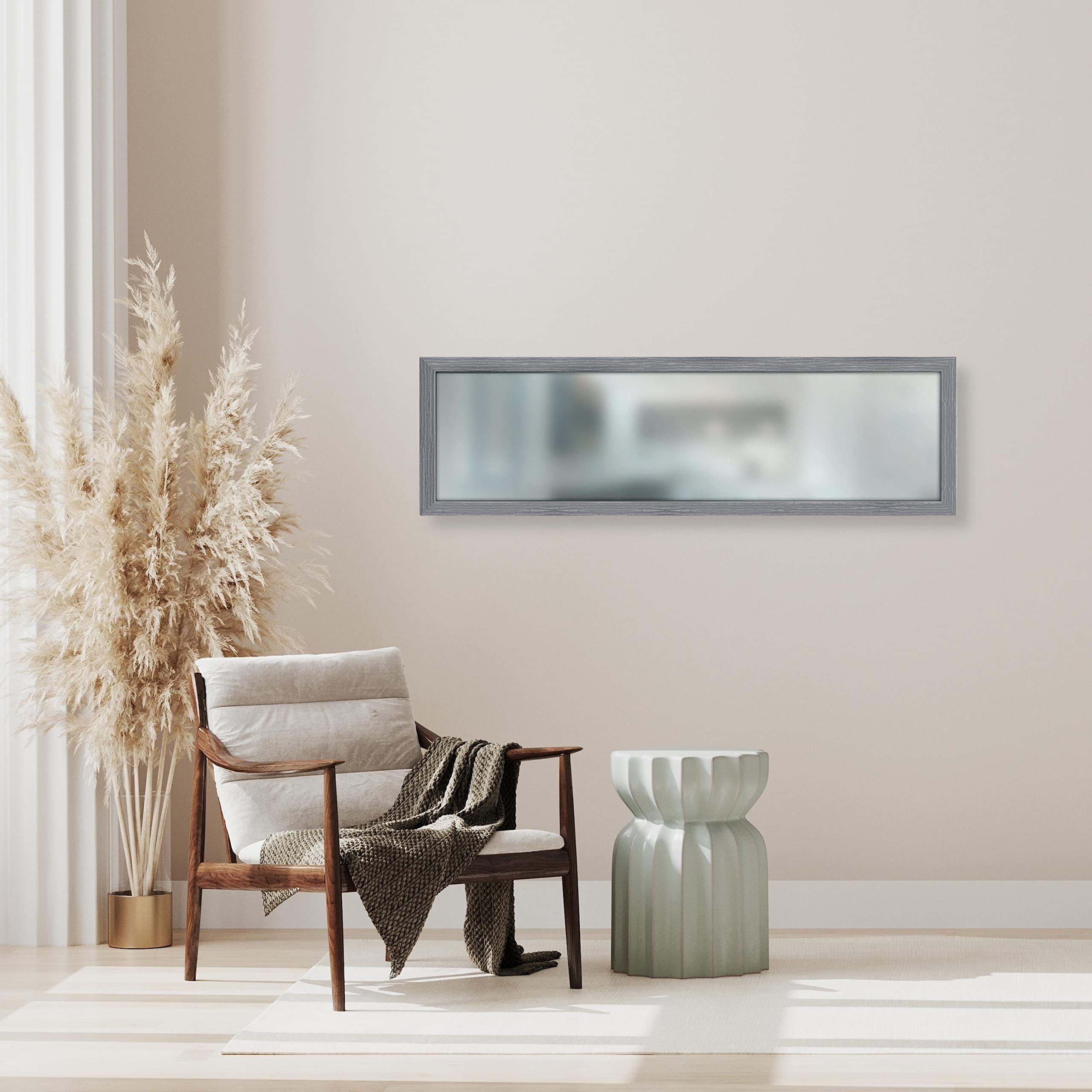 Espejo de pared Mirror Shabby Chic, 40 x 125 cm, color gris