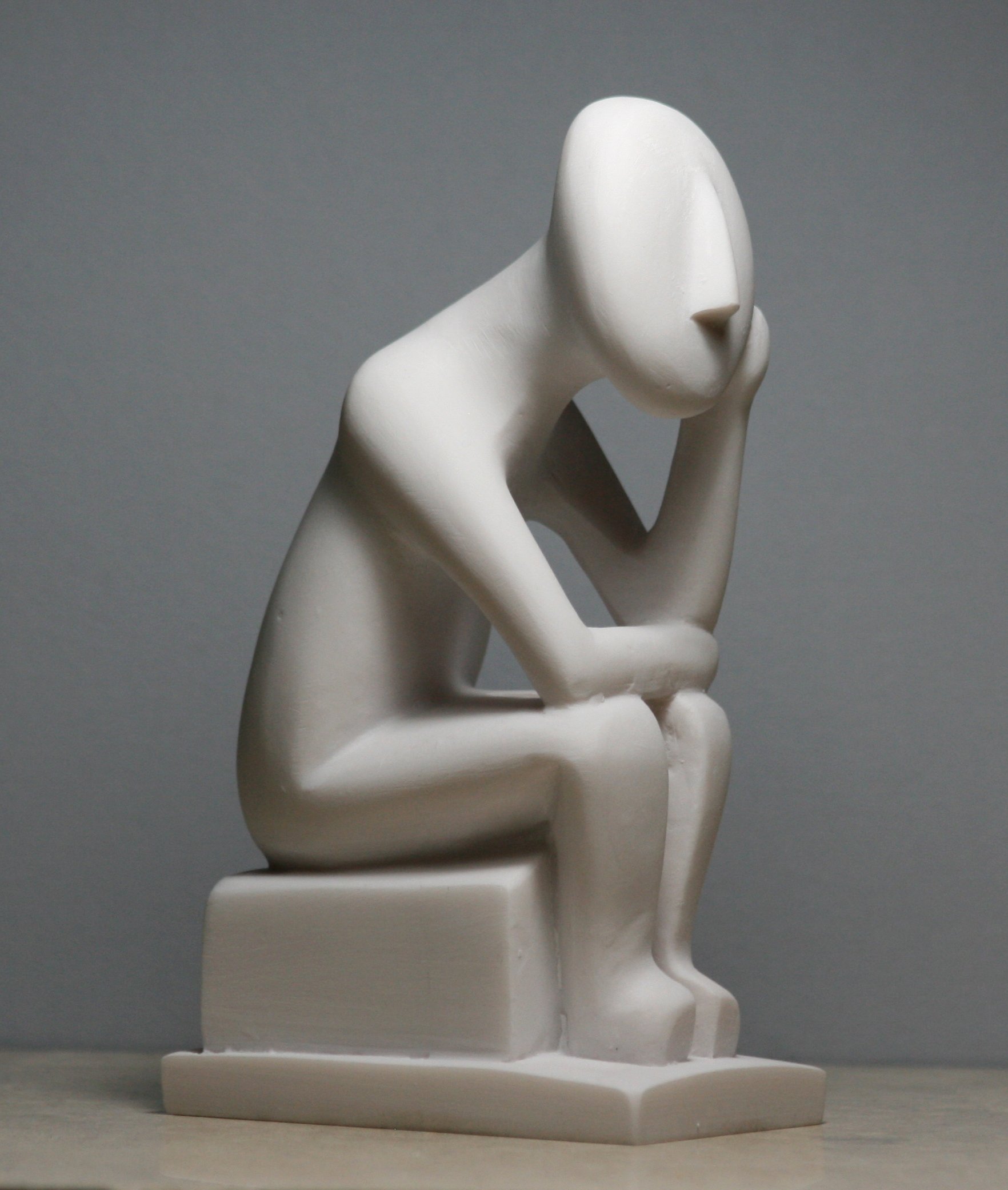 Figurina di arte greca delle Cicladi Pensatore Idol moderna scultura fatta a mano 15 cm
