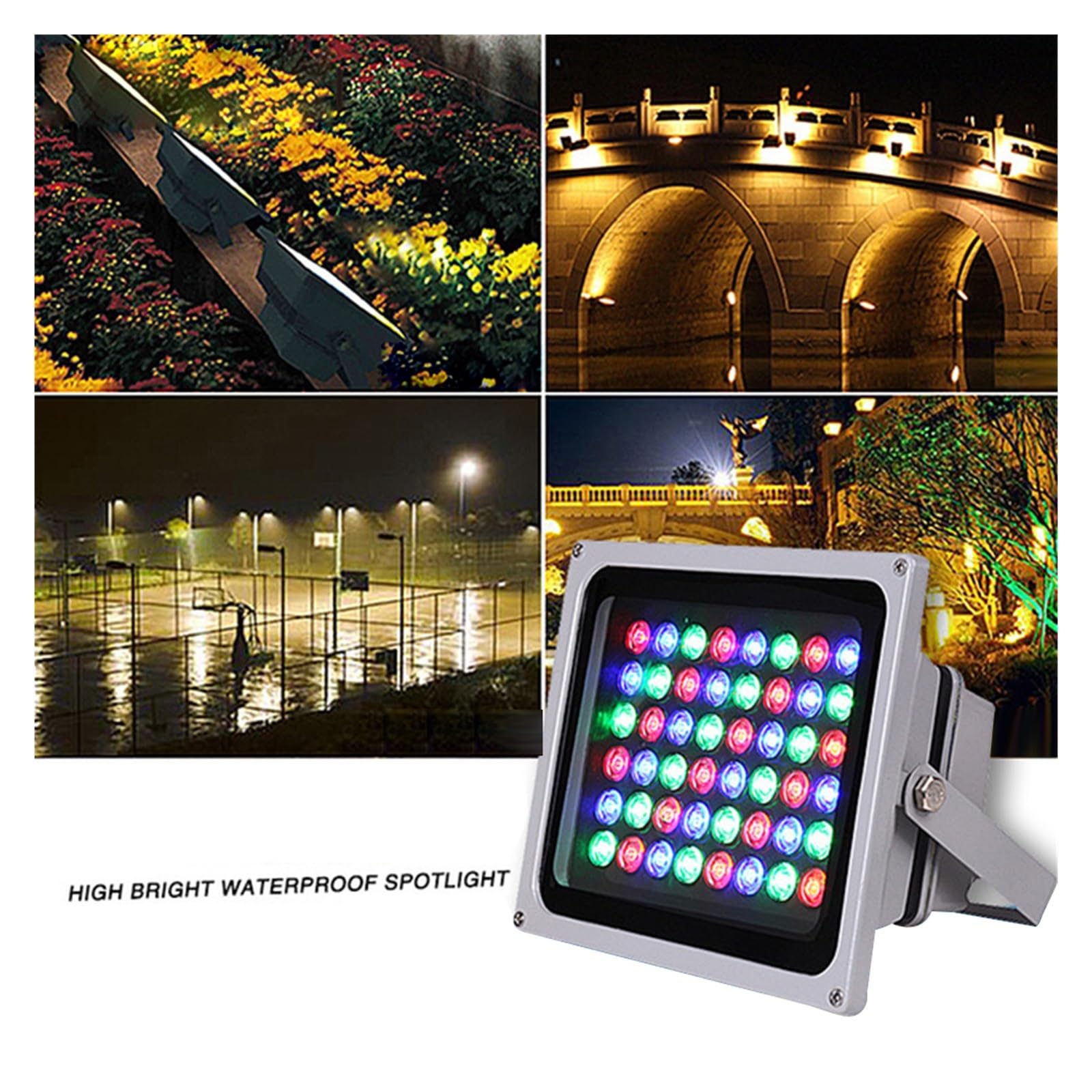 Feux de sécurité AC85-260V RGB LED Projecteur IP68 Étanche Extérieur Projecteur Réflecteur Mur Projecteur Lampe 6w 12w 20w 30w 50w 100w For Jardin pour terrasse, jardin ( Color : Green , Size : WITH G