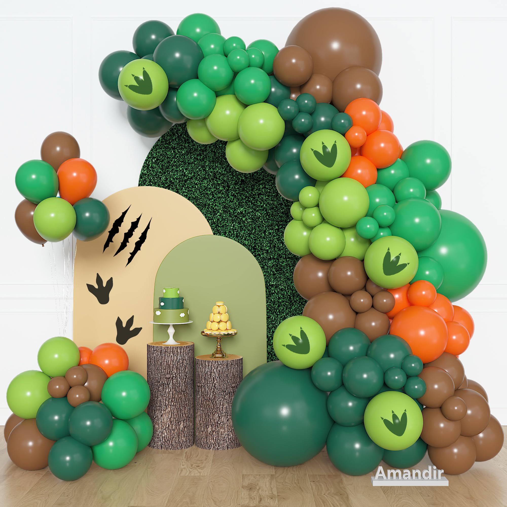 Photo 1 of Amandir 153pcs Dinosaur Balloon Arch Garland Kit