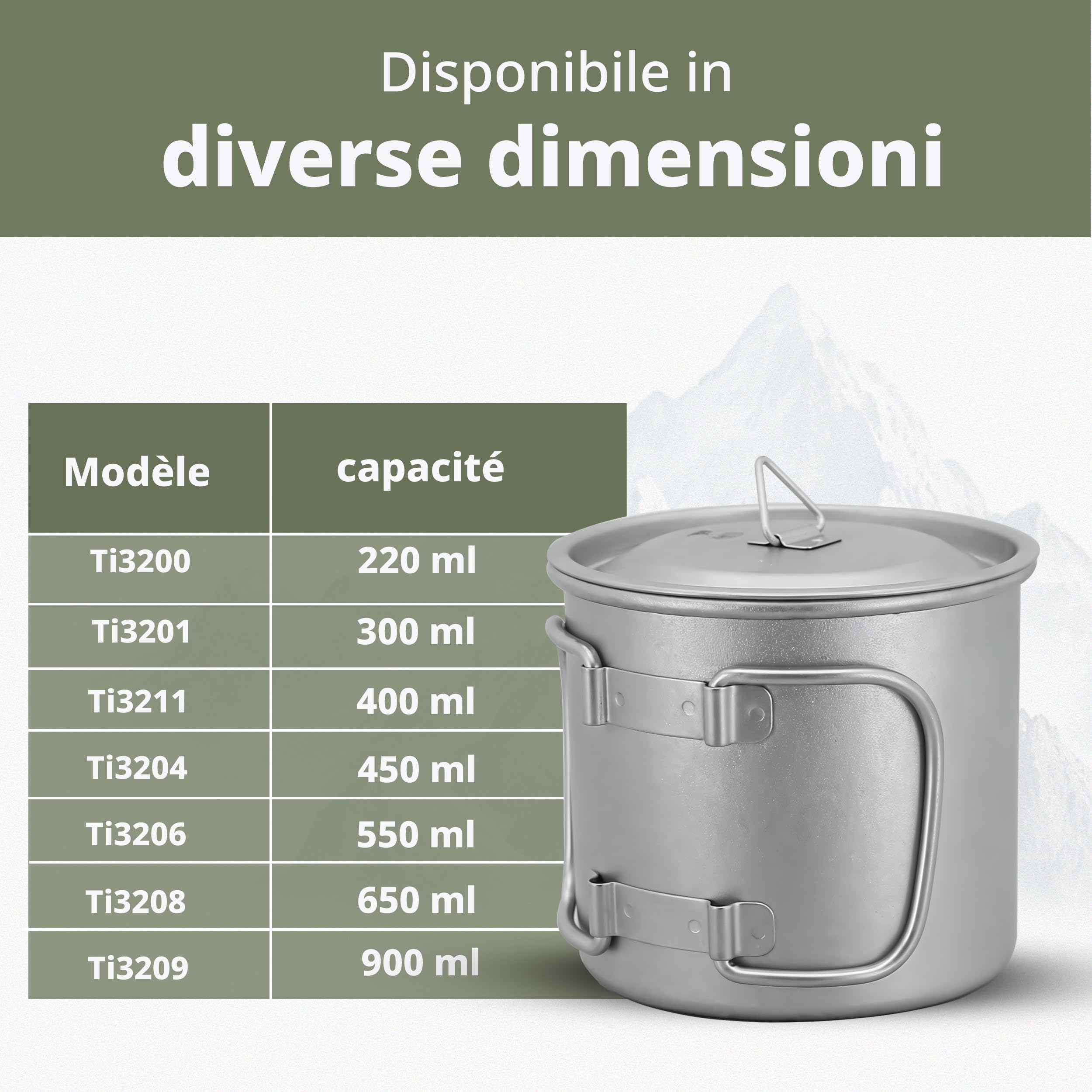 Keith Tazza in Titanio 450 ml Ti3204 con Coperchio e Manico Pieghevole, Leggera e Resistente, Ideale per Tè e Caffè in Campeggio, Trekking, Picnic, Gavetta Scout e Viaggi Outdoor
