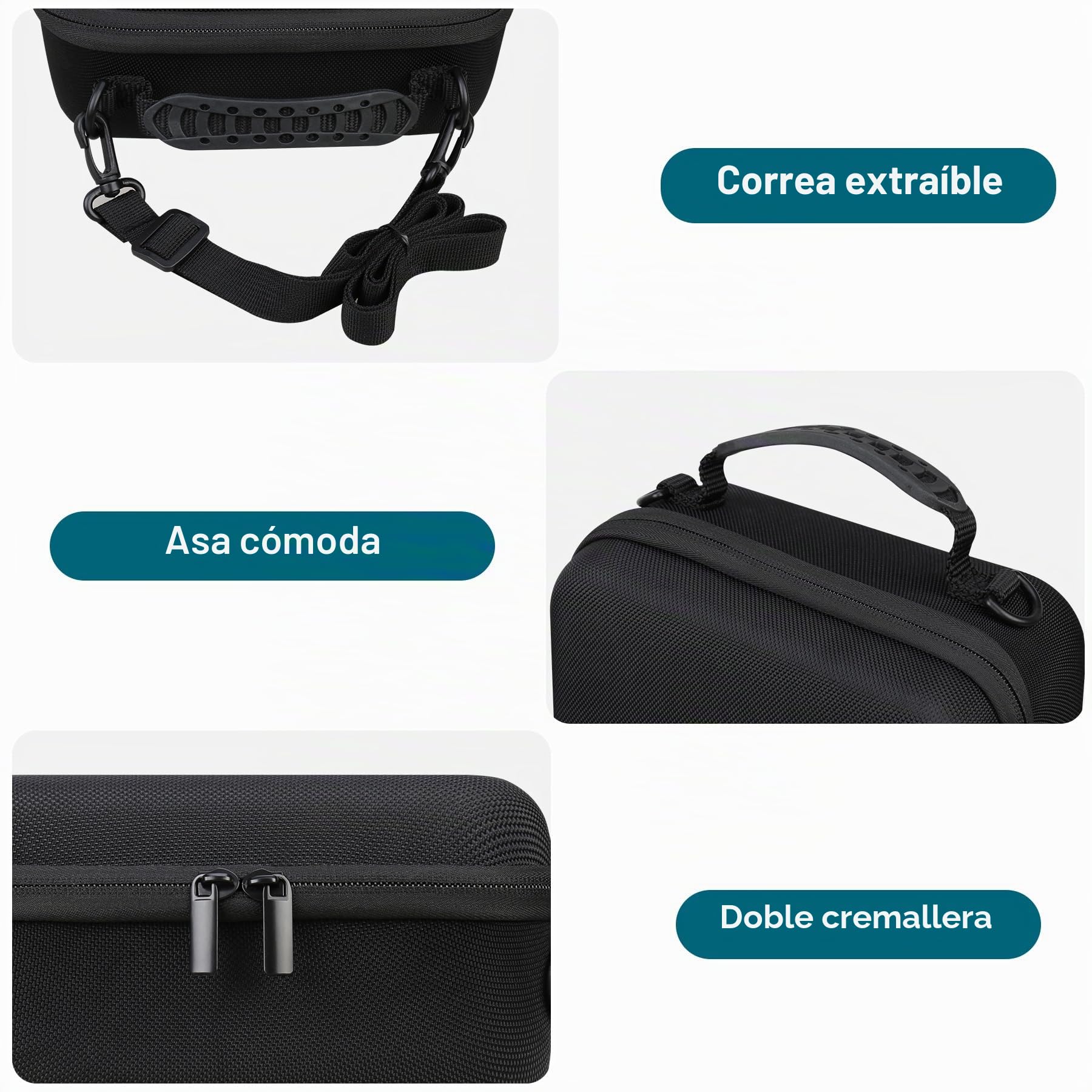Canboc Funda cámara réflex Digital Canon EOS Rebel T7/ R50/ R50 V/ R6 Mark II/ R100/ R8/ R7/R5/90D/5D Mark IV y Objetivo de 18-55 mm, con Correa para el Hombro y 3 separadores, Negra (Solo Funda)