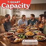 Gourmia Friteuse à air numérique 7 Quart, grande friteuse avec 12 préréglages de cuisson, panier XL de 1700W, multifonction GAF716 Noir et accents en acier inoxydable FRY FORCE 360°