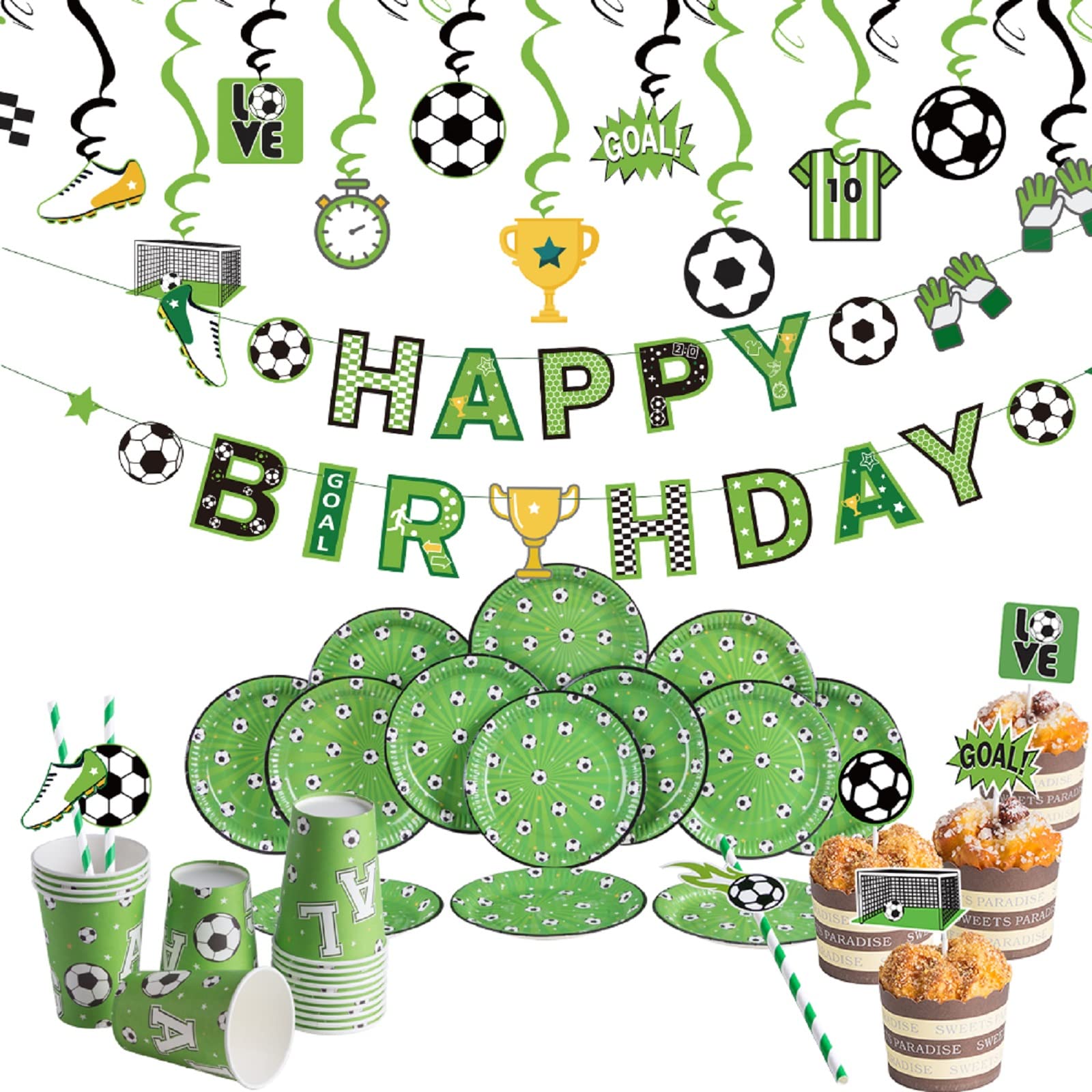 SUNBEAUTY Decoration Anniversaire Football Fournitures De Fête