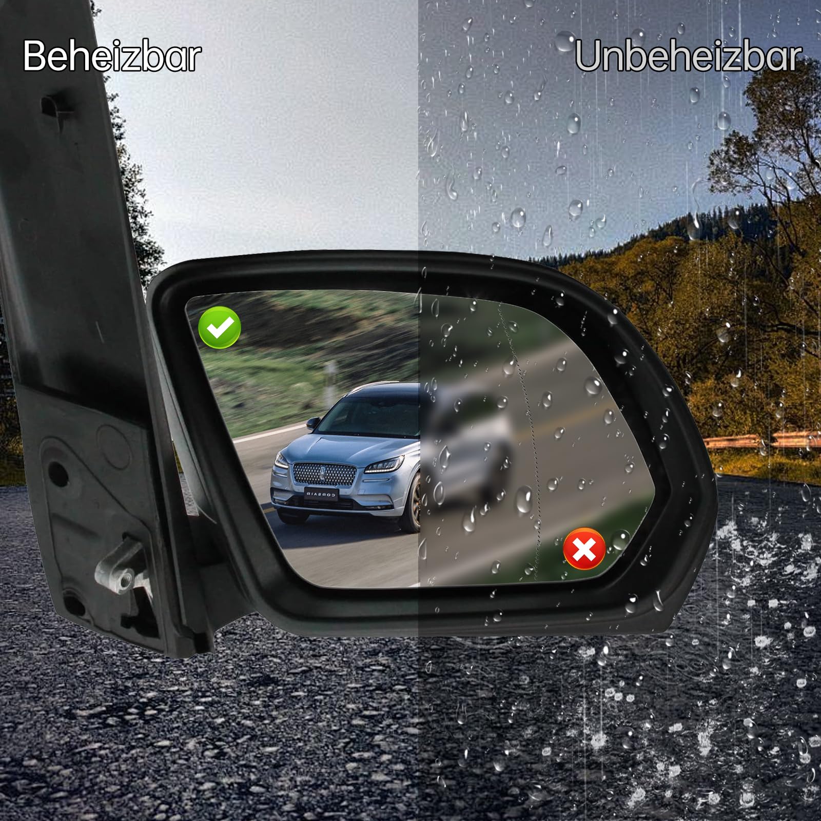 Außenspiegel Rechts für Mercedes Vito Kasten Mixto Tourer V-KLASSE W447 2014-2025 Elektrisch, Beheizbar, Manuell Einklappbar, Schwarz, Beifahrerseite, Ersetz A4478110500
