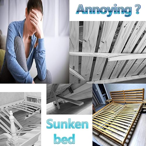 Miniatura 10 de 2PC marco de cama soporte piernas estabilizador reemplazo universal refuerzo de listones 6-10.5 pulgadas negro