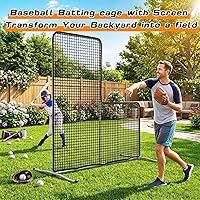 Vista 7 de Gagalileo Baseball L-Screen Protective Pitching Net: 7x7FT Portable for Batting Cage Backyard Practice - Coaches Parents Youth Training Beisbol