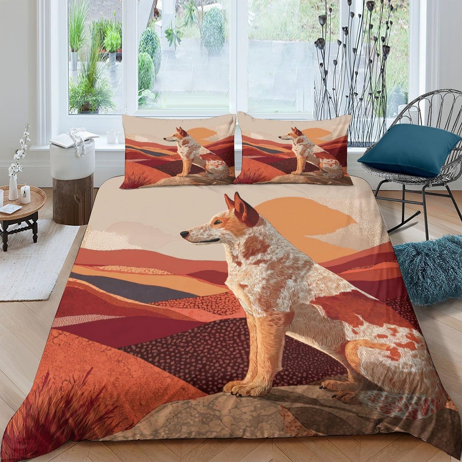 Ctjqhvkz Style-4 3D Printed Sunset Wilderness Fitted Sheet Microfiber Breathable Wolf Landscape Mattress Cover For Bedroom Decor Protection Single（135X200cm）