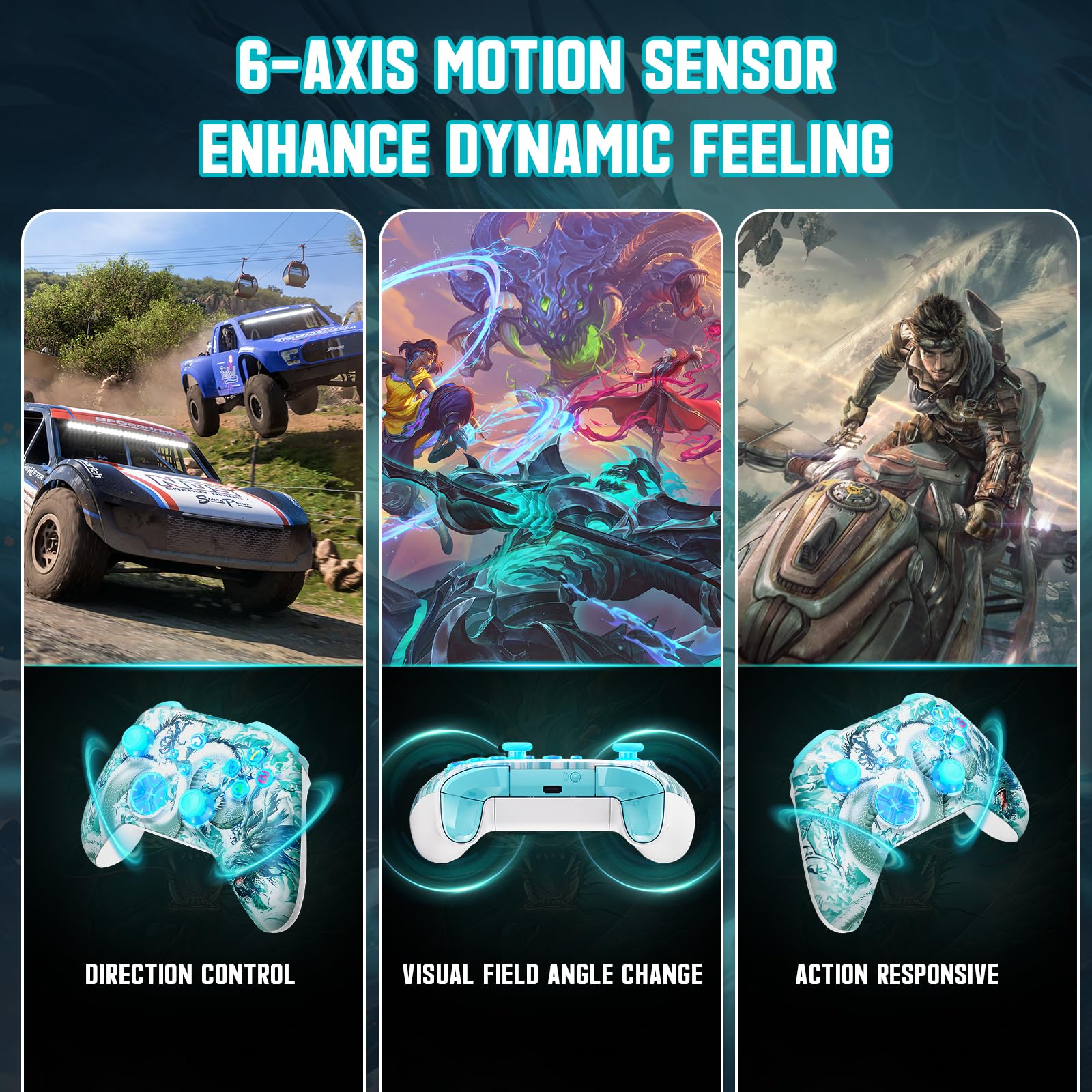 Gamrombo Controller di gioco wireless di ricambio per Xbox One, Xbox Series X|S, Xbox One S|X Controller con trigger Hall, Joystick Hall, Regola luce RGB, Marco, Turbo, Jack audio