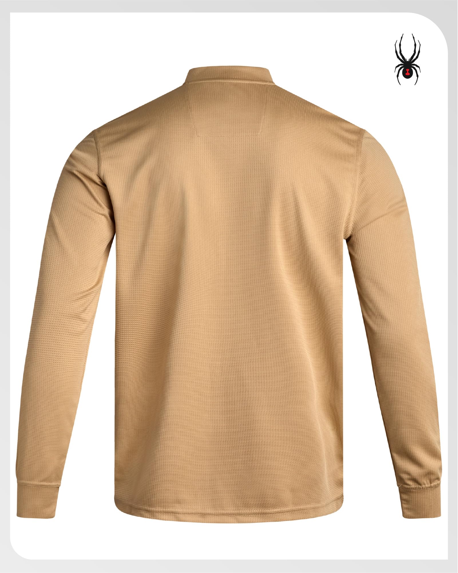 Spyder Męska termiczna koszula z długim rękawem - odprowadzające wilgoć koszule Henley dla mężczyzn z UP 30 Dri Fit koszule z długim rękawem dla mężczyzn