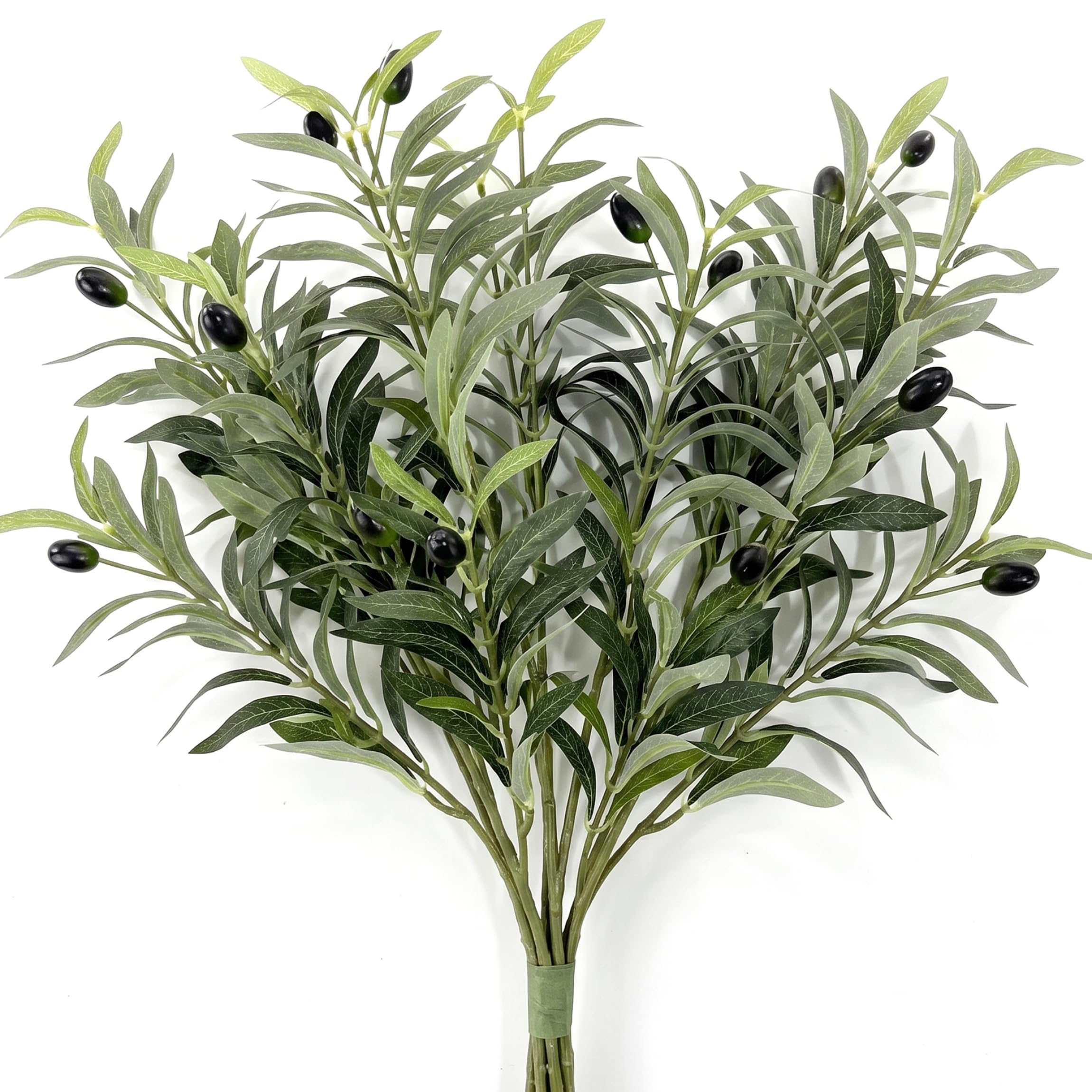 Gemuseeee Indoor Artificial Olive Tree 6 Pack Artificial Olive Branches Realistic Greenery Stems for Vase Decor 16 Inch