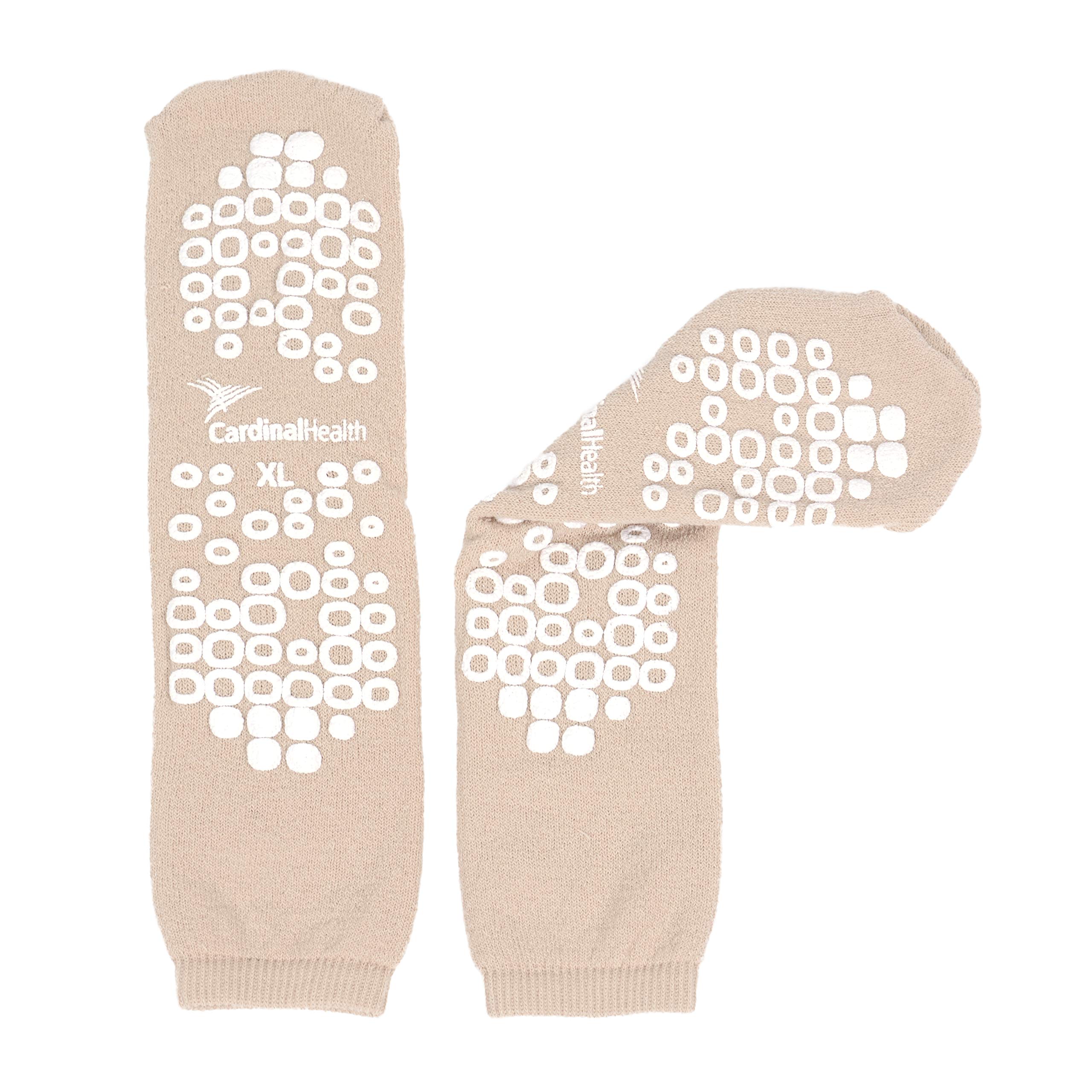 Cardinal Health 68125-TXL Terry in Double Tread Patient Safety Slippers, Tan, X-Large, Case of 48 Pairs