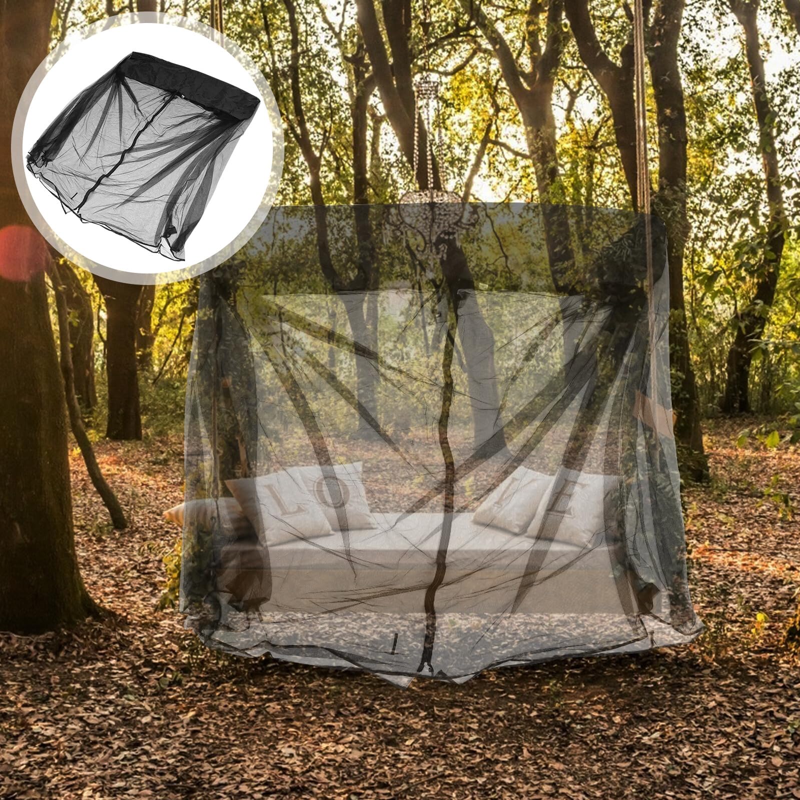 SHINEOFI Robustes Netz Moskitonetz Zelt für Schaukelstuhl und Sonnenschirm